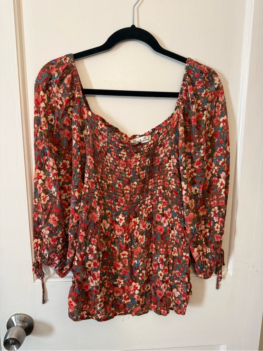 Vine & Love Floral Smocked Blouse